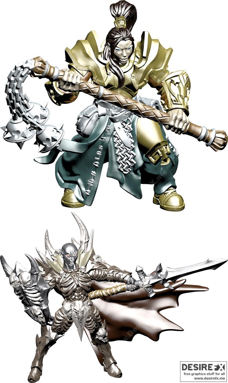 巨尾与龙骨之王——3D打印模型|Great Flail and Drakenmir the Bonelord – 3D Print Model STL