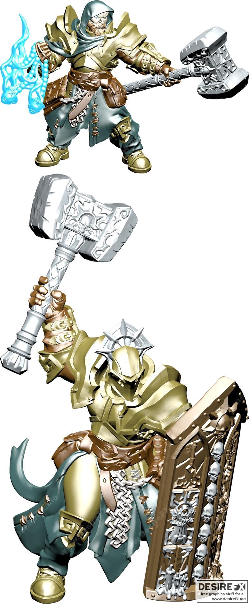 盾卫与战锤——3D打印模型|Shield Guard and Mauler – 3D Print Model STL