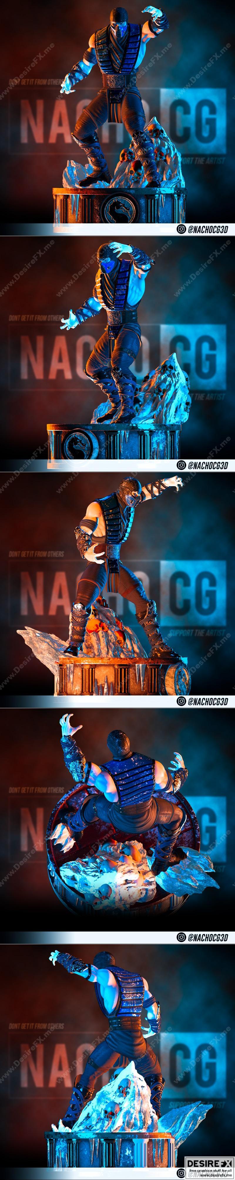 Nacho CG - 迈克尔·柯林斯冰封模型 3D打印作品|Nacho CG – Sub Zero from MK – 3D Print Model STL