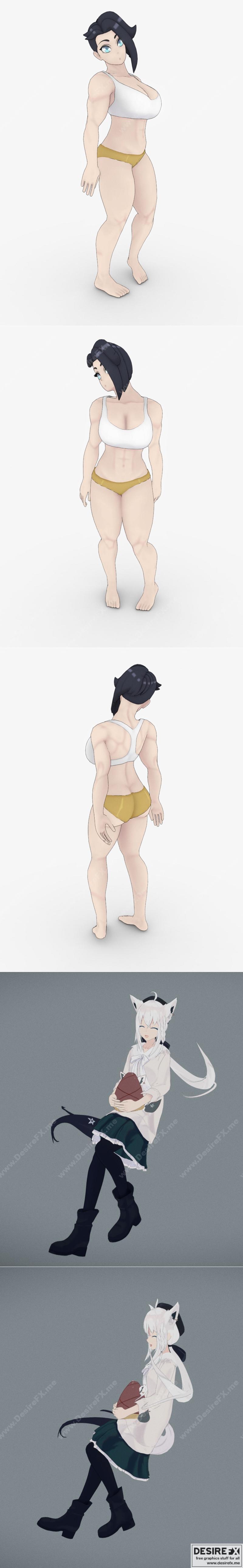 Boxer Chan与Shirakami Fubuki 3D打印模型|Boxer Chan and Shirakami Fubuki – 3D Print Model STL