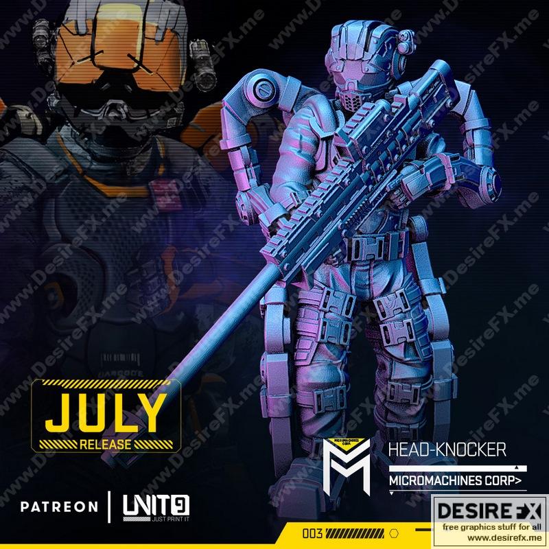 微机器公司-头锤者-3D打印模型|UNIT9 – Micromachines Corp – Head-Knocker – 3D Print Model