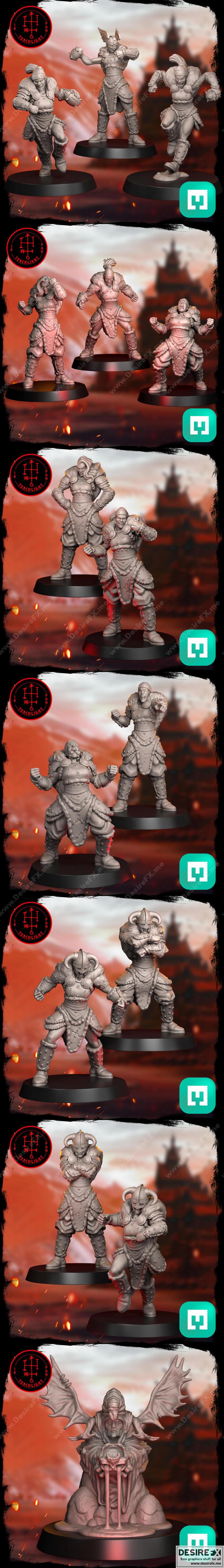 火炬之光模型——田野少女团队3D打印模型|Torchlight Models – Field Maidens Team – 3D Print Model