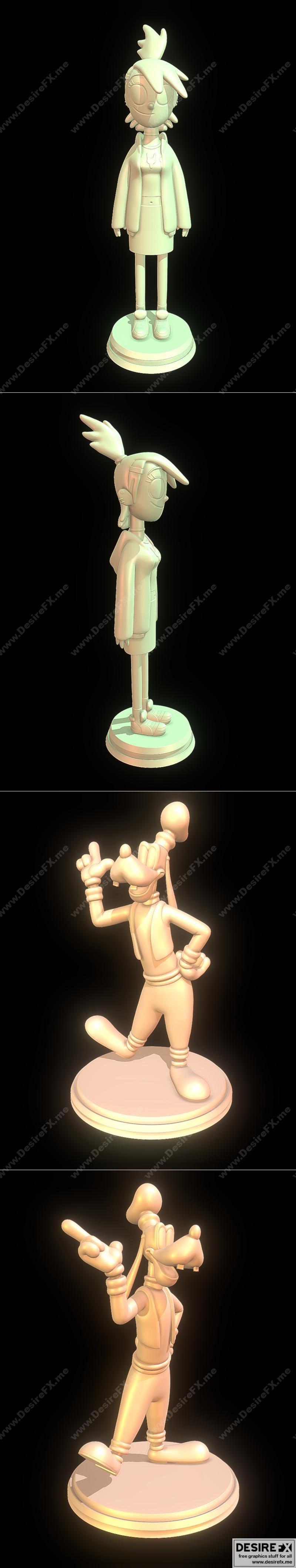 弗兰基·福斯特与呆呆兽 3D打印模型|Frankie Foster and Goofy – 3D Print Model STL