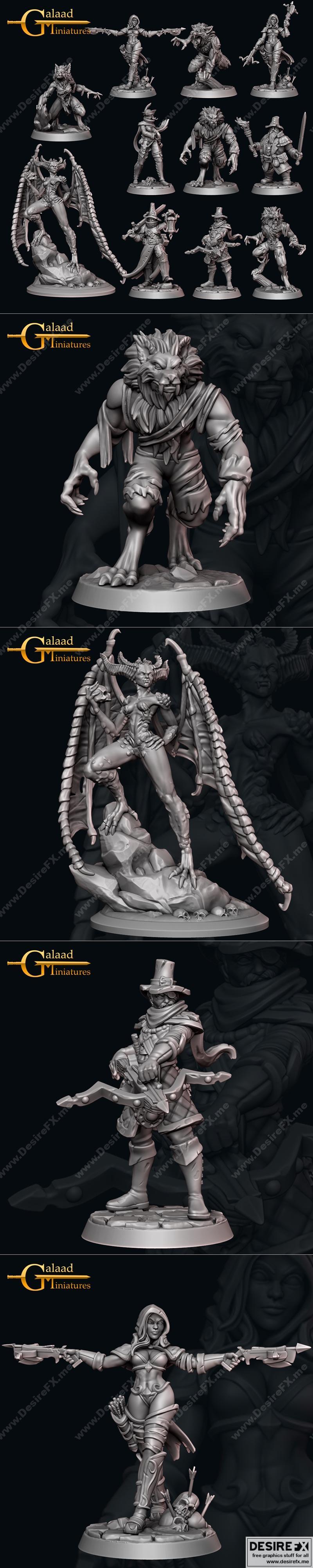 Galaad迷你模型-猎人与狼人十月2022款3D打印模型|Galaad Miniatures – Hunters and Werewolf October 2022 – 3D Print Model STL