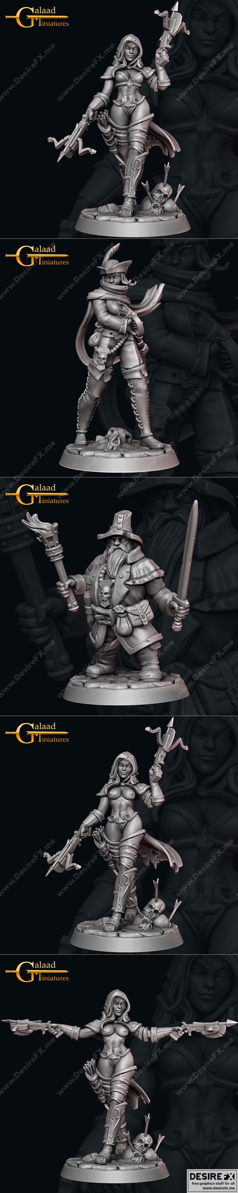 Galaad迷你模型-猎人与狼人十月2022款3D打印模型|Galaad Miniatures – Hunters and Werewolf October 2022 – 3D Print Model STL