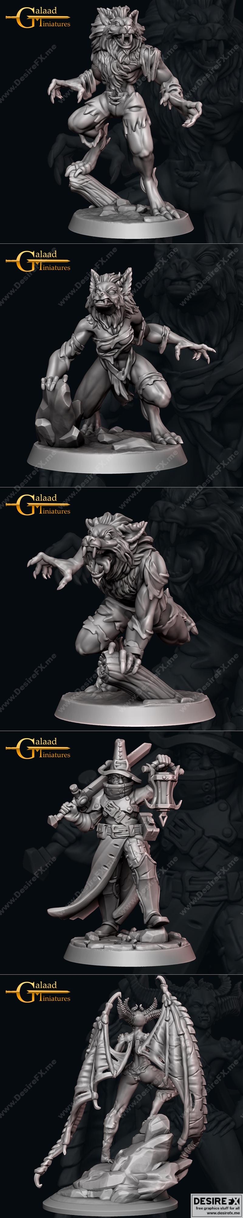 Galaad迷你模型-猎人与狼人十月2022款3D打印模型|Galaad Miniatures – Hunters and Werewolf October 2022 – 3D Print Model STL