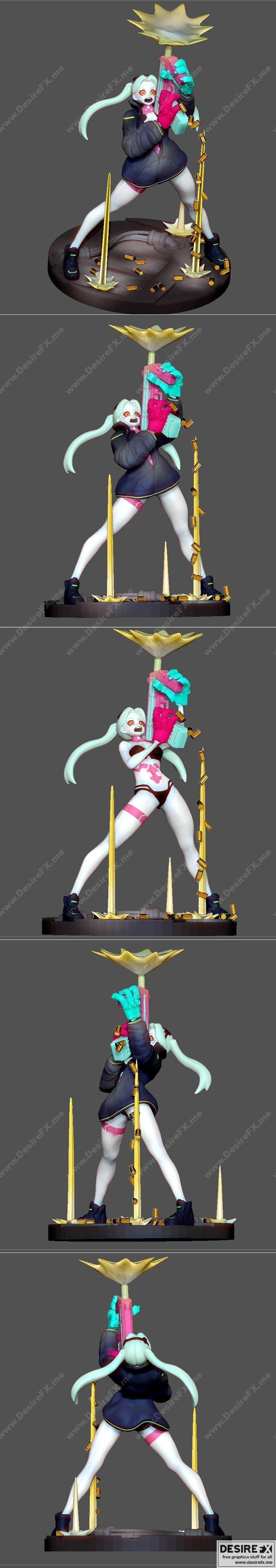 赛博朋克边缘行者2077 动漫少女 3D打印模型|Rebecca 2 Cyberpunk Edgerunners 2077 Anime Girl – 3D Print Model STL