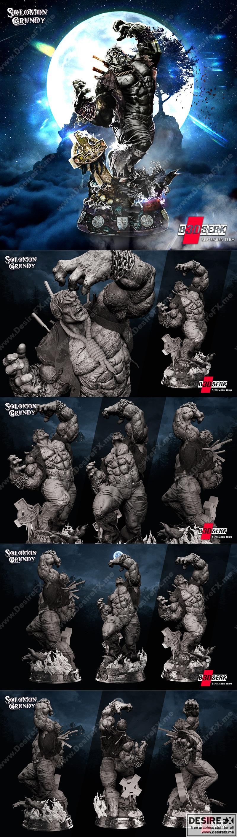 B3DSERK – 溃败之躯雕塑 – 3D打印模型|B3DSERK – Solomon Grundy Sculpture – 3D Print Model STL