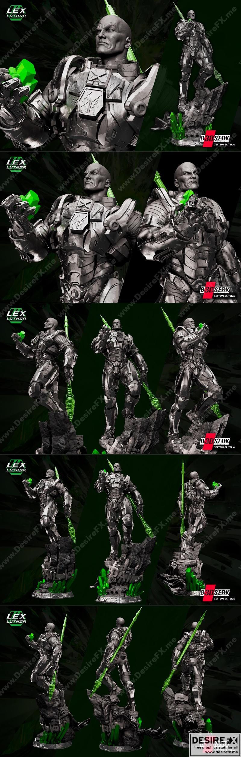 B3DSERK – 莱克斯·卢瑟 3D打印雕像模型|B3DSERK – Lex Luthor Statue – 3D Print Model STL