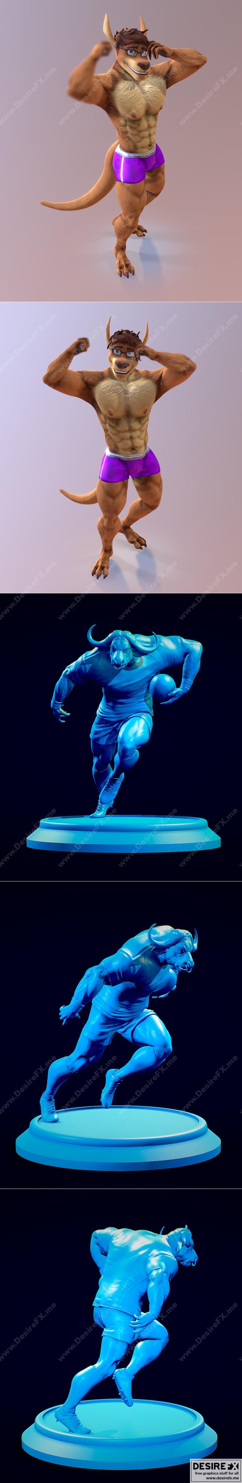 丹特鲁斯与蓝牛迷你3D打印模型|Dan Trunks and Blue Bull Miniature – 3D Print Model STL