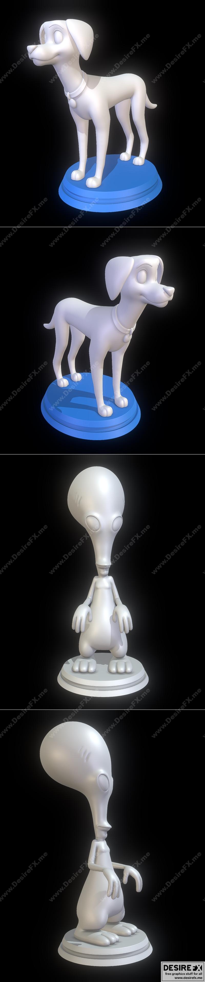 佩德丽塔——101只小斑点 3D打印模型|Perdita – 101 Dalmatians and Roger – American Dad – 3D Print Model STL