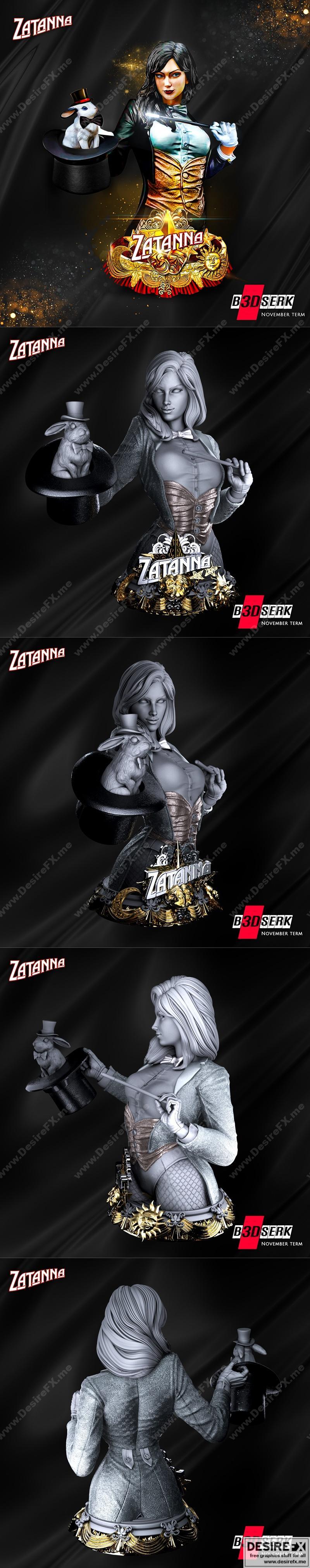 B3DSERK – 泽塔娜人像 – 3D打印模型|B3DSERK – Zatanna Bust – 3D Print Model STL