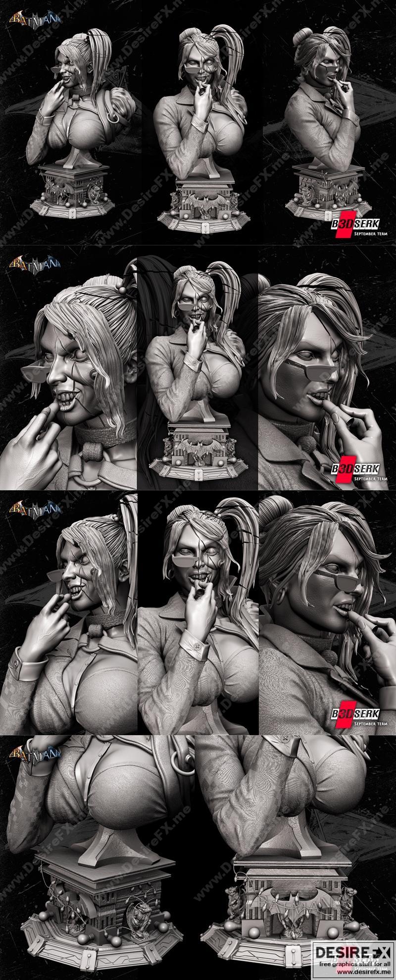 B3DSERK – 乐高哈莉·奎茵 3D打印模型|B3DSERK – Harley Quinn Bust – 3D Print Model STL