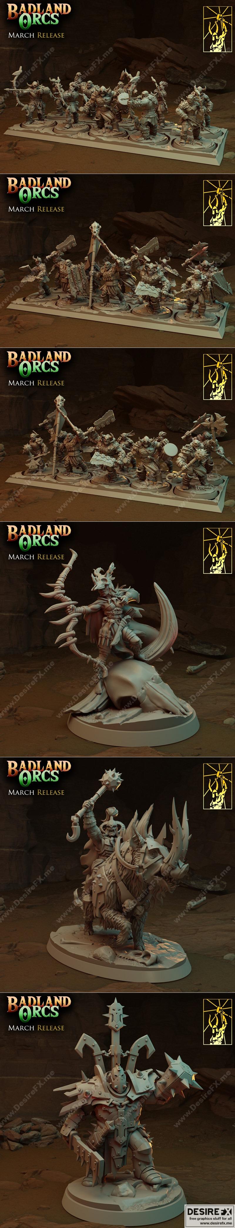 钛forge迷你模型-荒原兽人3D打印模型|Titan Forge Miniatures – Badland Orcs March 2022 – 3D Print Model STL