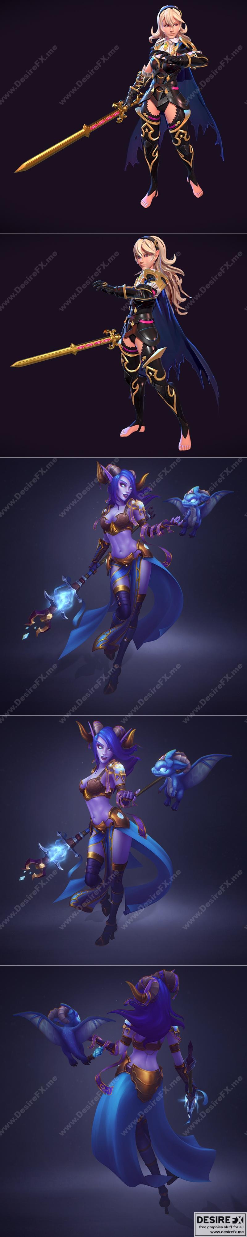 诺尔·诺布尔·科林与法拉戈萨 3D打印模型|Nohr Noble Corrin and Farahgosa – 3D Print Model STL