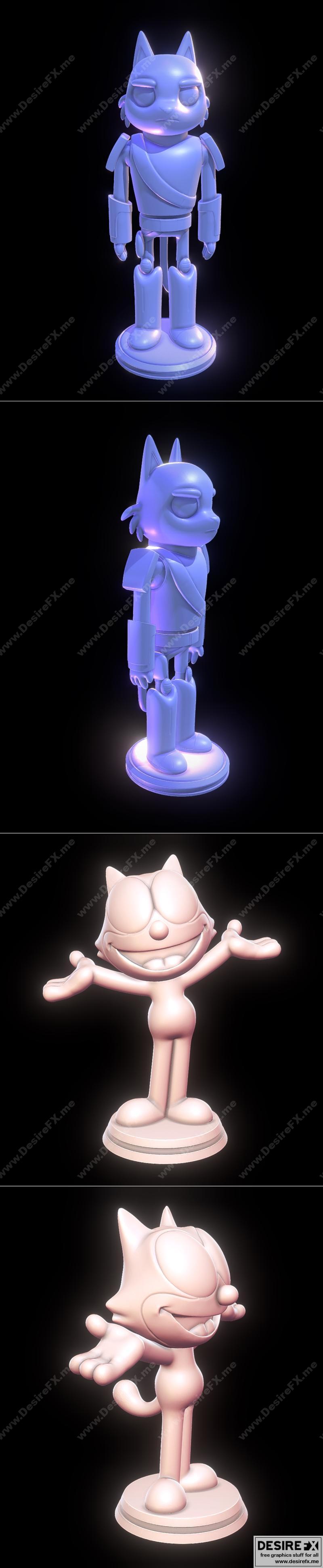 Avocato出品《最终幻想》系列3D打印模型——菲利克斯猫角色立体模型|Avocato – Final Space and Felix the Cat – 3D Print Model STL