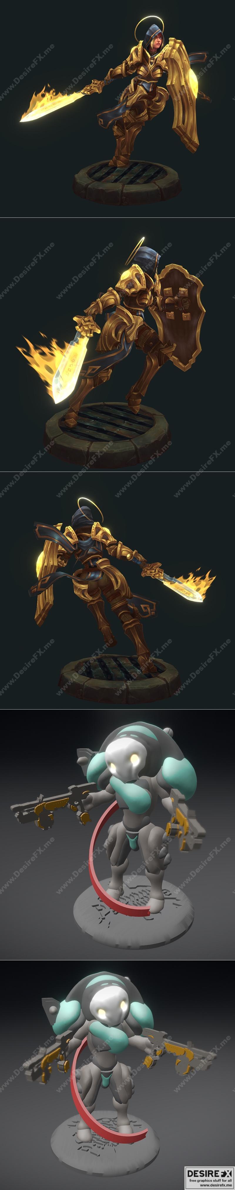 光之典范与小克莱姆战甲——3D打印模型|Paragon of Light and Mini Clem Figure Warframe – 3D Print Model STL