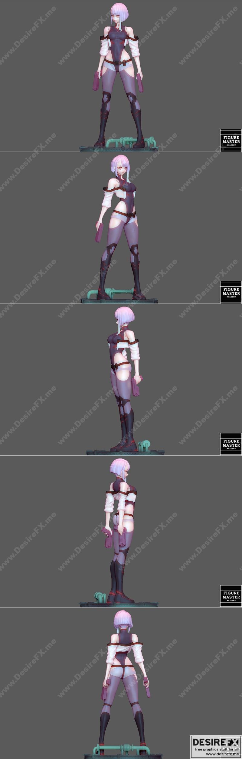 赛博朋克边缘行者2077 3D打印模型少女|Lucy Cyberpunk Edgerunners 2077 Anime Girl – 3D Print Model STL