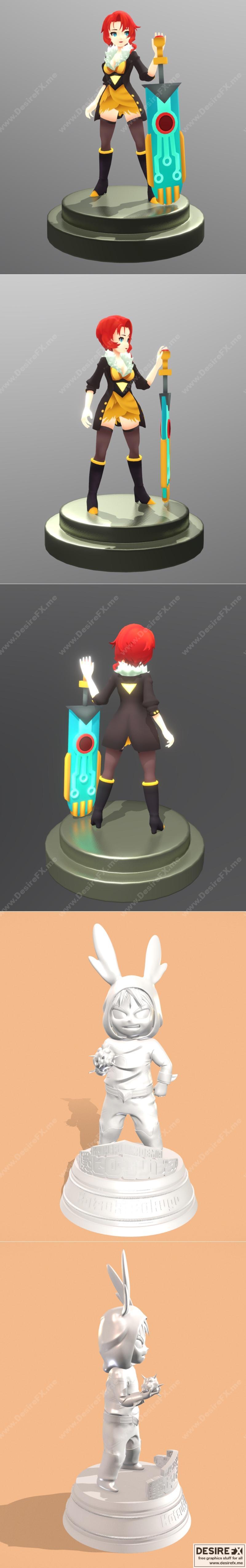 红色——我的英雄学院 透须与石垣 3D打印模型|Red – Transistor and Shoto Todoroki – Boku no Hero Academia – 3D Print Model STL