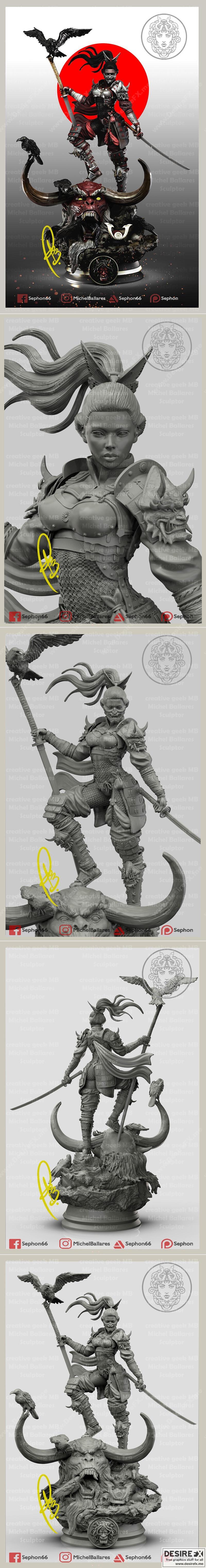 乌拉拉：武士战士 3D打印模型|Urara The Samurai Warrior by Creative Geek MB – 3D Print Model STL