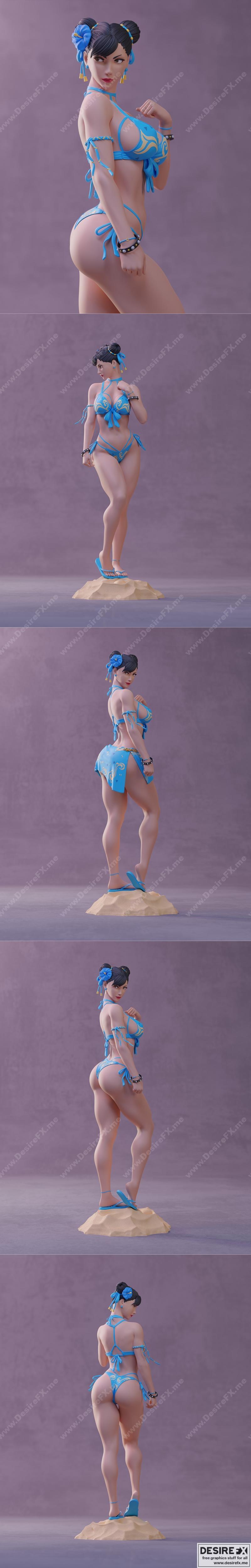春丽比基尼款3D打印模型|Chun-Li Bikini and NSFW Version – 3D Print Model STL