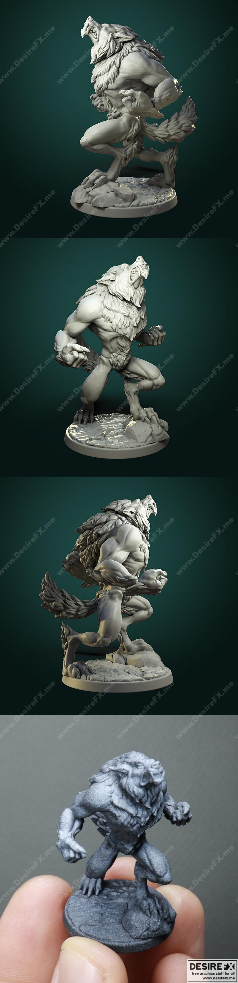 白狼酒馆——狂怒狼人V2——3D打印模型|White Werewolf Tavern – Furious Werewolf V2 – 3D Print Model