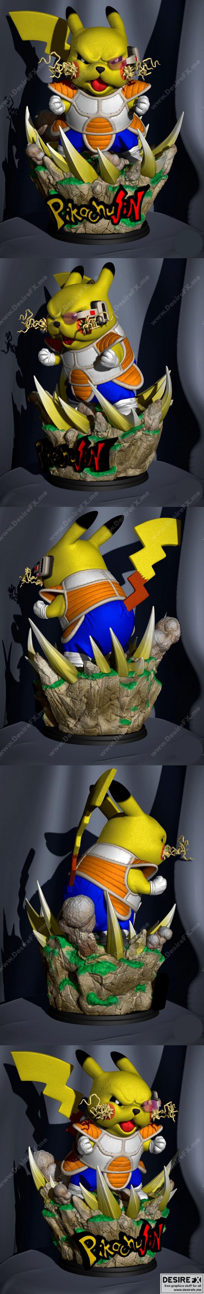 宝可梦3D打印模型：皮卡丘|Pikachujin Dragon Ball – 3D Print Model