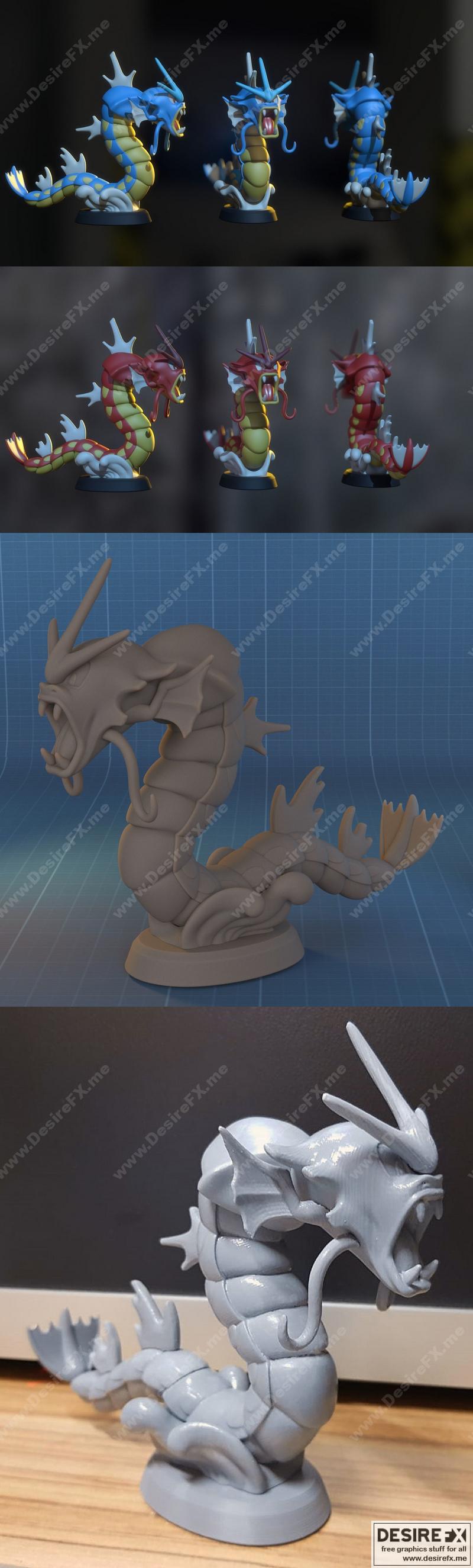 宝可梦：激龙 3D打印模型|Gyarados Pokemon – 3D Print Model