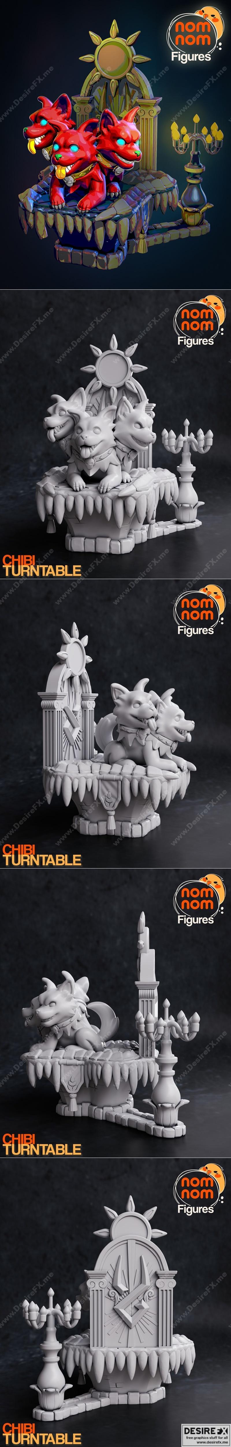 Chibi地狱犬NomNom 3D打印模型|Chibi Cerberus NomNom – 3D Print Model STL