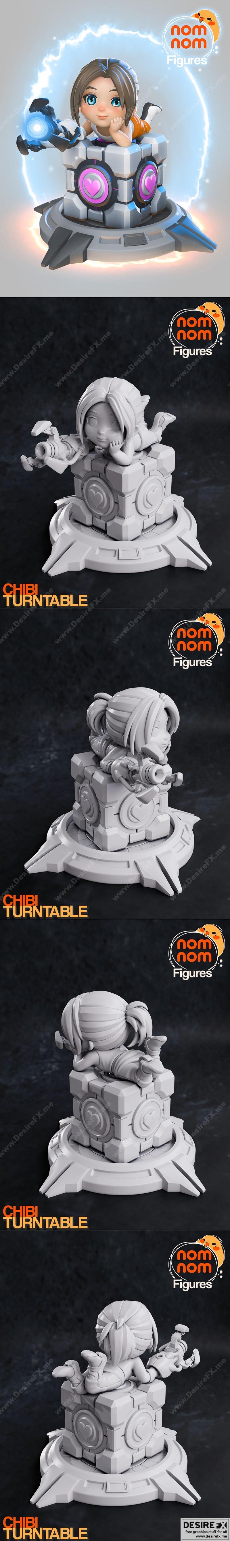 Portal系列小恶魔Chibi角色3D打印模型|Chibi Chell from Portal – 3D Print Model STL
