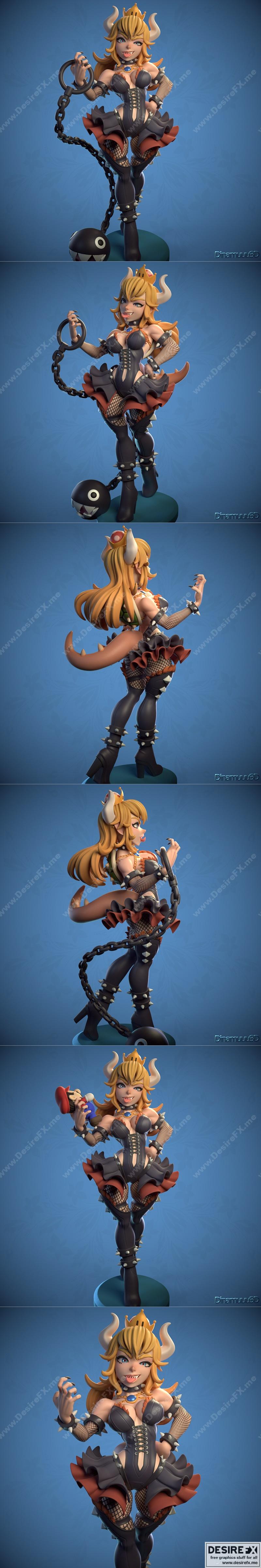 Dinamuuu 3D打印模型：Bowsette角色立体造型|Dinamuuu 3D – Bowsette – 3D Print Model STL