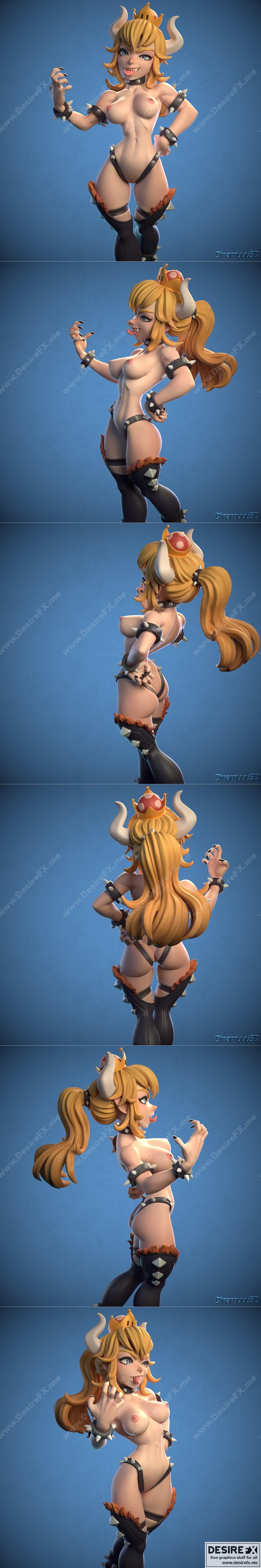 Dinamuuu 3D打印模型：Bowsette角色立体造型|Dinamuuu 3D – Bowsette – 3D Print Model STL