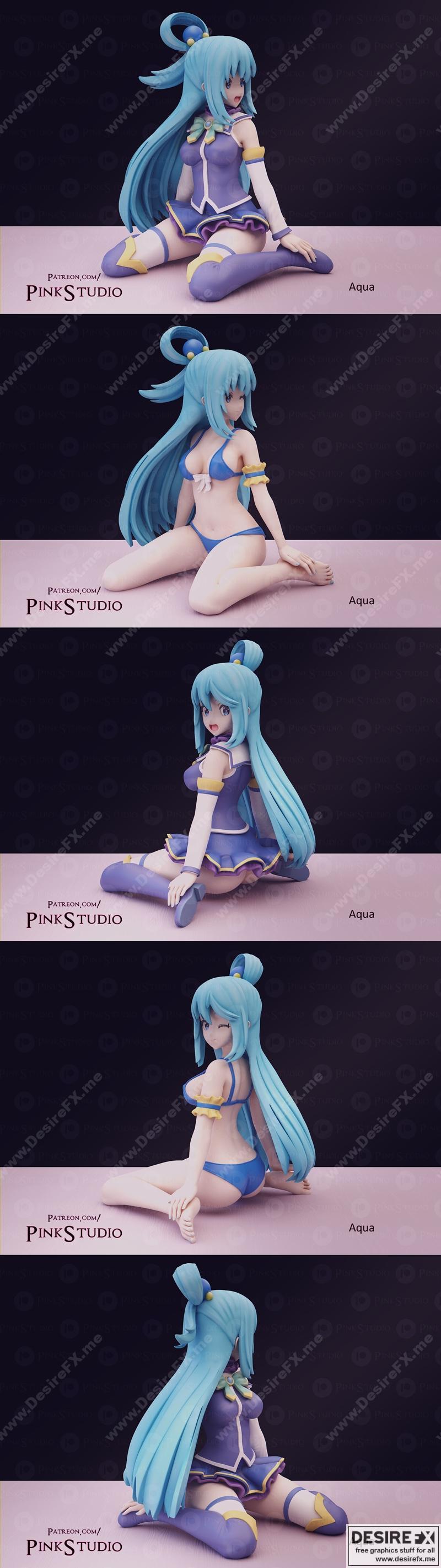 康诺苏巴 - 水之女神 - 3D打印模型|Konosuba – Aqua – 3D Print Model STL