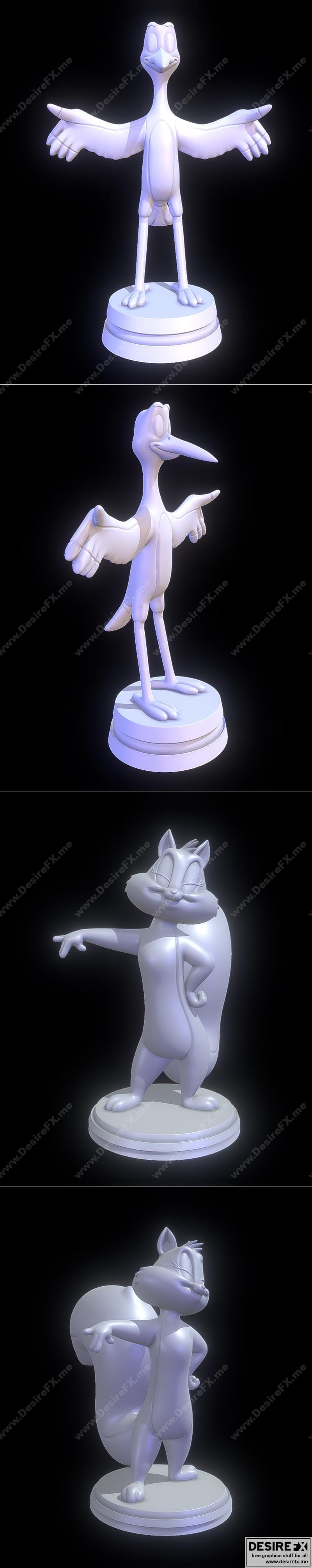 洛文乐透《小天鹅公主与佩内洛普猫》3D打印模型|Whizzer – The Swan Princess and Penelope Pussycat – Looney Tunes – 3D Print Model STL