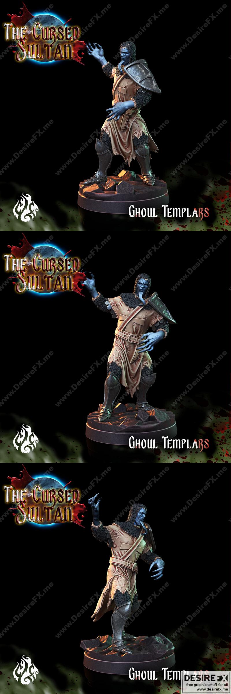 诅咒苏丹——鬼 templar 3D打印模型|The Cursed Sultan – Ghoul Templar 2 – 3D Print Model