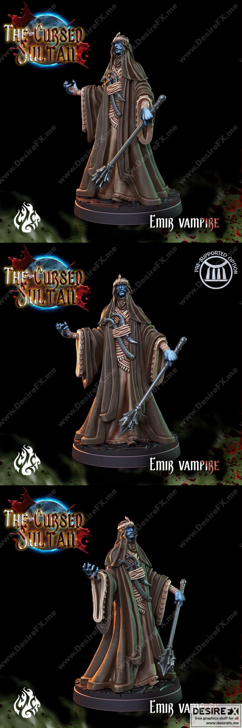 诅咒苏丹——动漫游戏角色3D打印模型|The Cursed Sultan – Emir Vampire – 3D Print Model