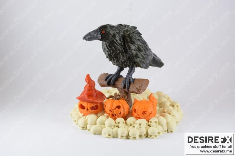 万圣节乌鸦 3D打印模型|Halloween Raven – 3D Print Model STL