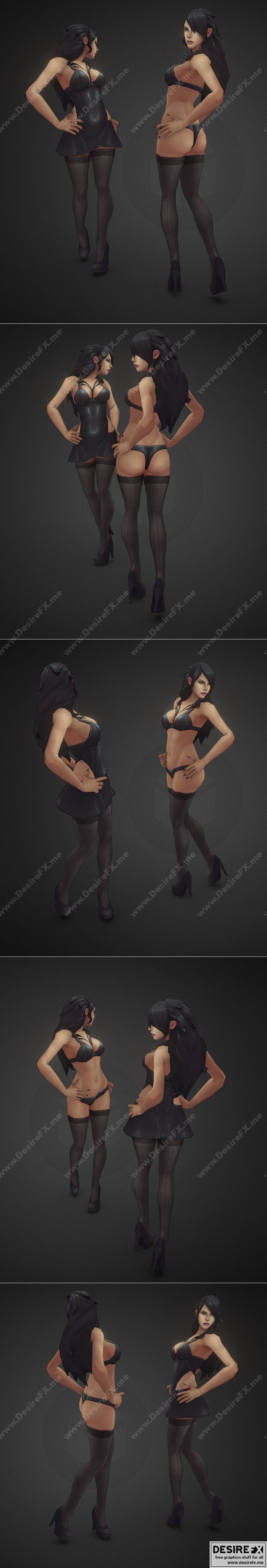 手绘女性角色3D打印模型|Hand-Painted Female – 3D Print Model STL