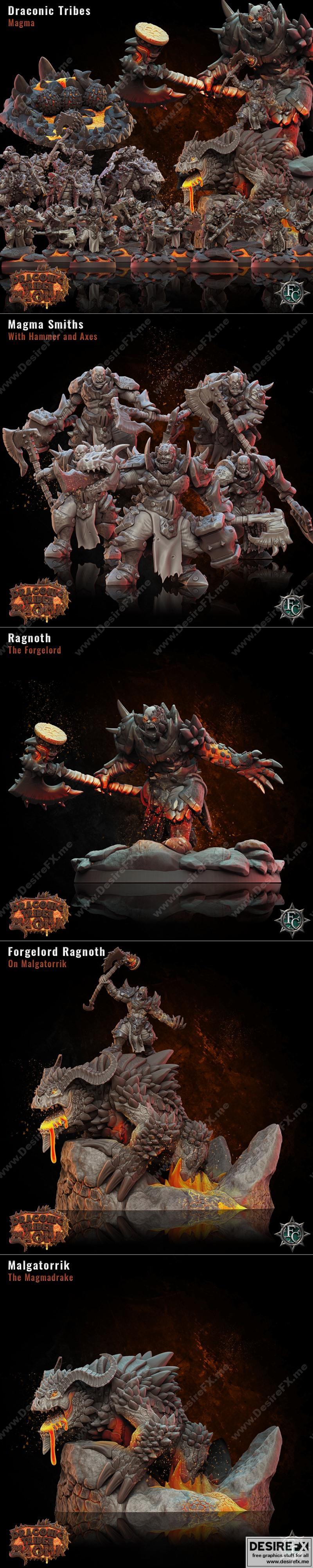 Fleshcraft Studio - 熔岩 Orcs 2022 3D打印模型|Fleshcraft Studio – Magma Orcs April 2022 – 3D Print Model STL