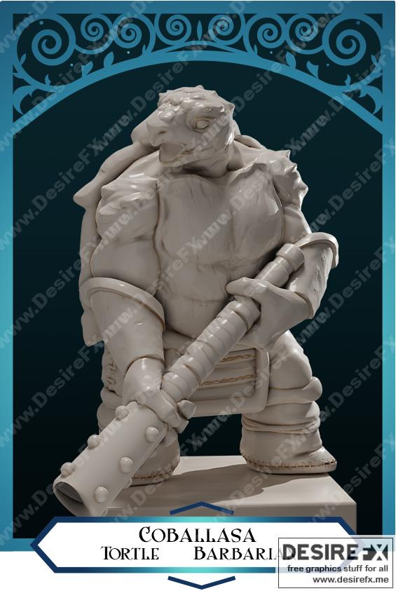 Tortle Barbarian 3D打印模型|Tortle Barbarian – Coballasa – 3D Print Model STL