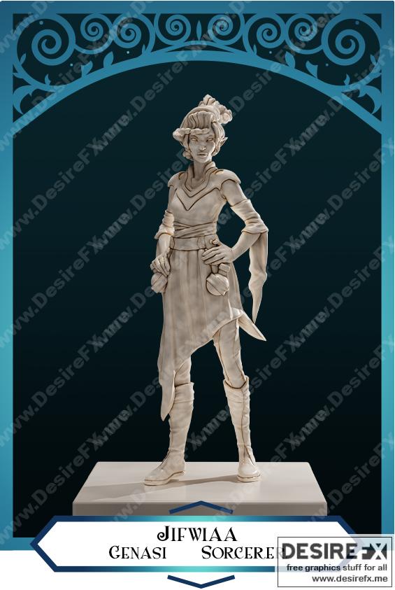 Jifwiaa 3D打印模型：基因萨魔法使|Jifwiaa – Genasi Sorcerer – 3D Print Model STL