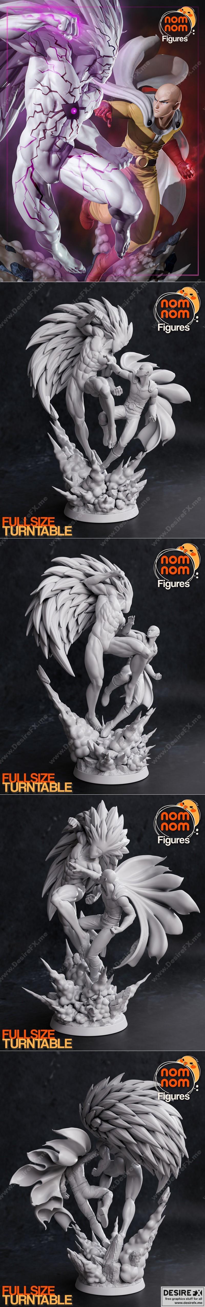 埼玉 vs 王者——3D打印模型STL|Saitama vs Boros – 3D Print Model STL