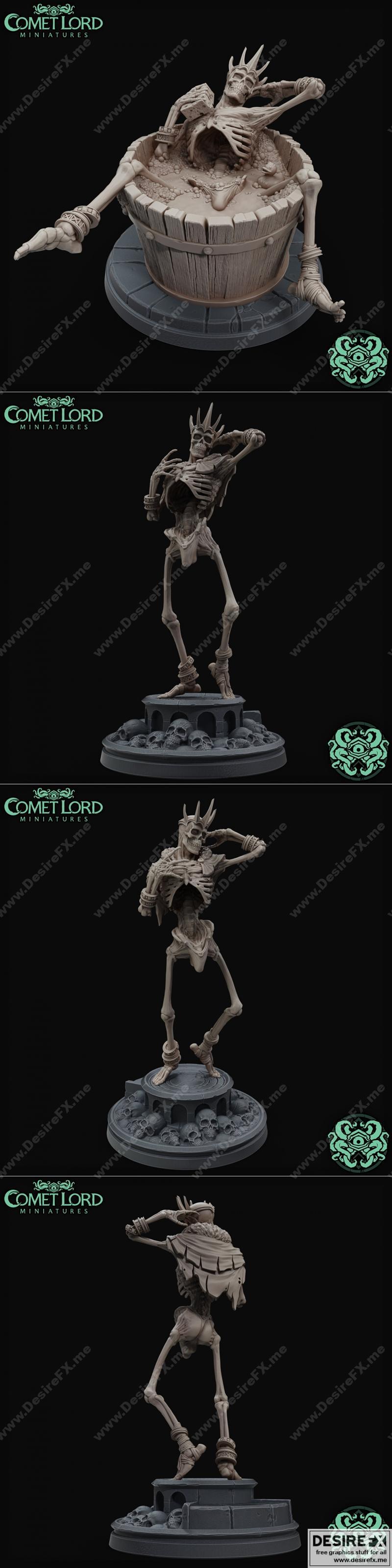 彗星之主迷你模型——呆萌邪魅亡灵法师3D打印模型|Comet Lord Miniatures – Stupid Sexy Lich – 3D Print Model STL