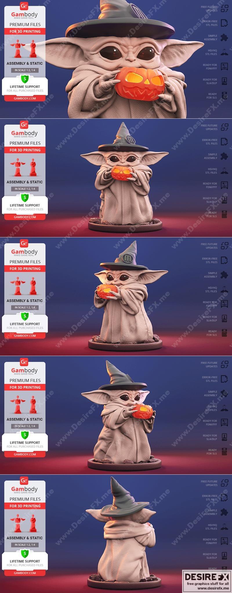 宝可梦3D打印模型：小耶耶|Baby Yoda Halloween – 3D Print Model STL