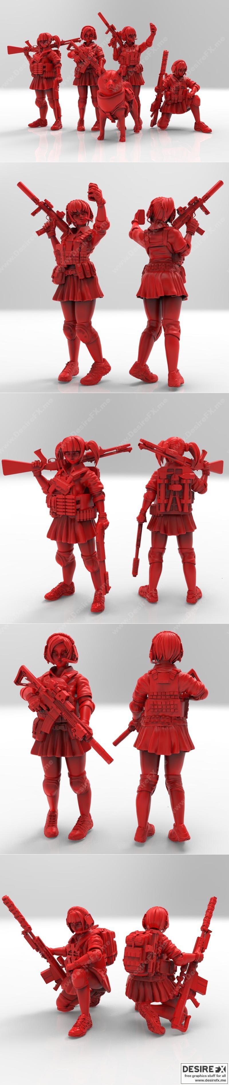 Turnbase迷你模型 - 高考战术 - 3D打印模型|Turnbase Miniatures – Gakou Tactics – 3D Print Model STL