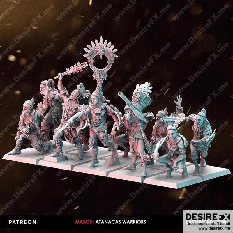 Last Sword迷你模型—阿塔纳卡斯战士3D打印版|Last Sword Miniatures – Atanakas Warriors – 3D Print Model STL