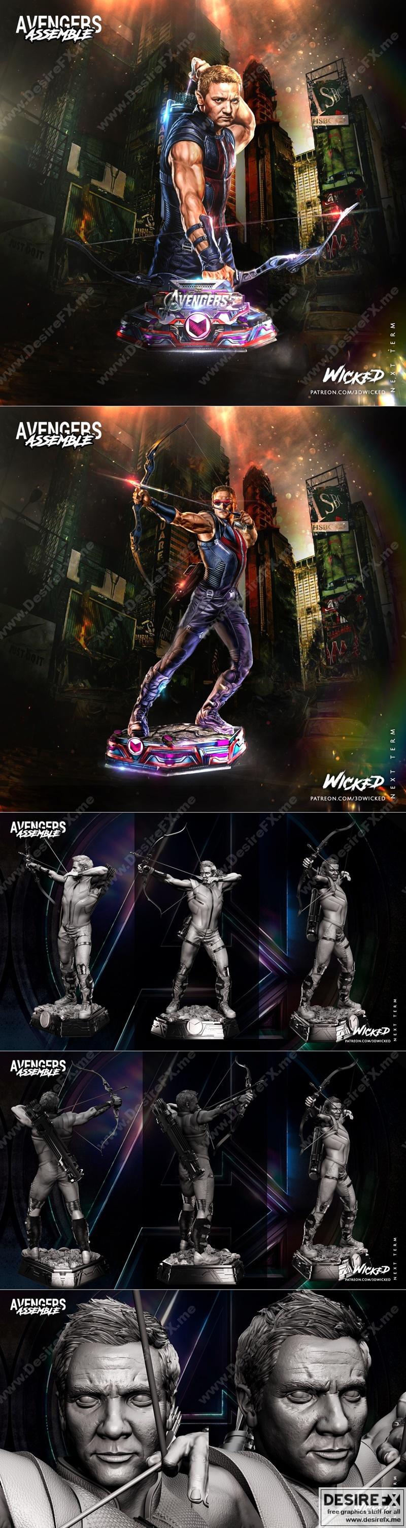 绝地武士： Hawkeye 3D打印模型|Wicked – Hawkeye and Bust – 3D Print Model STL