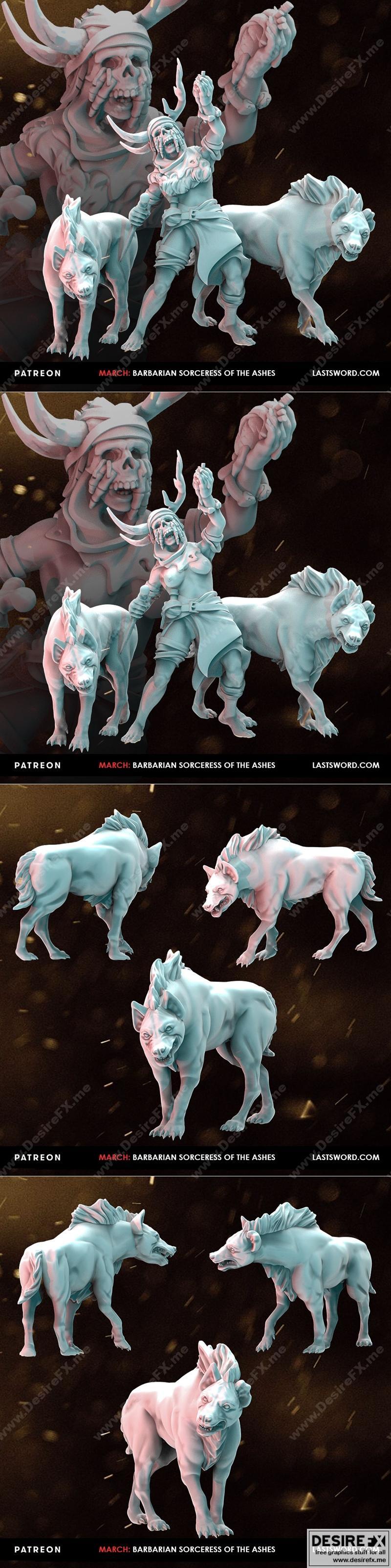 灰烬中的 Barbarian 神秘法师 3D打印模型|Last Sword Miniatures – Barbarian Sorcerer of the Ashes – 3D Print Model STL