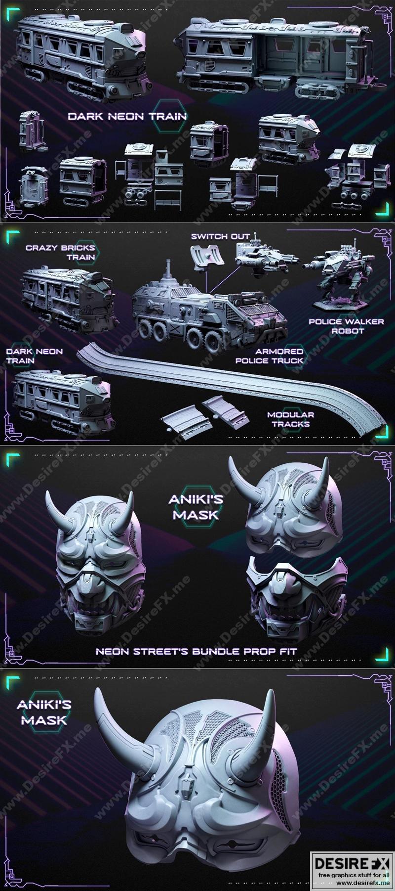 洛特工作室 - 光影战士 - 3D打印模型|Loot Studios – Neon Warrior – 3D Print Model STL