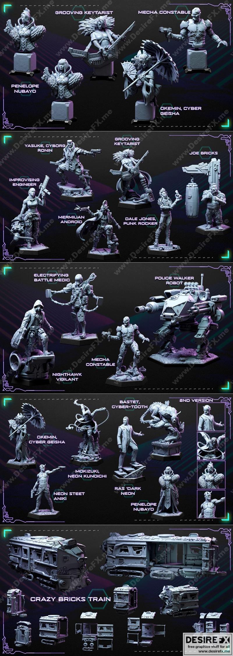 洛特工作室 - 光影战士 - 3D打印模型|Loot Studios – Neon Warrior – 3D Print Model STL